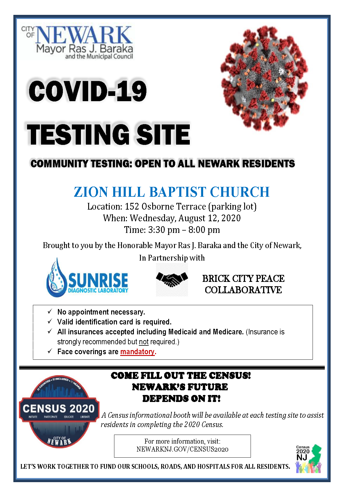 News PopUp COVID19 Testing at Zion Hill Baptist Church